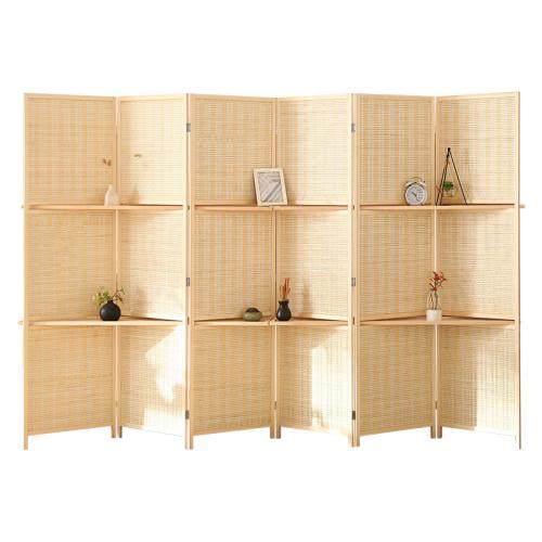 Bambus Bodenbildschirm, Holz, Beige, Festgelegt