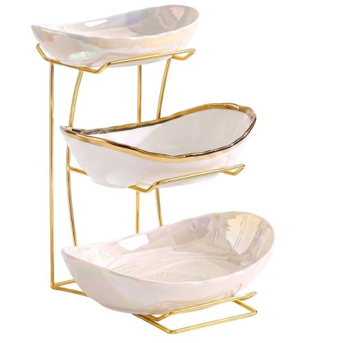 Porcelain Multilayer & easy cleaning Snack Tray Iron PC