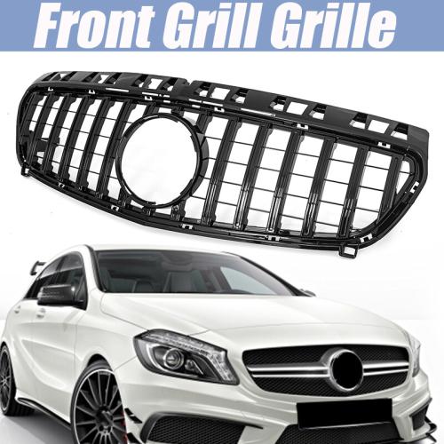 FOR MERCEDES BENZ A CLASS W176 2012-15 BLACK GRILL GRILLE PANchinaNA GT STYLE