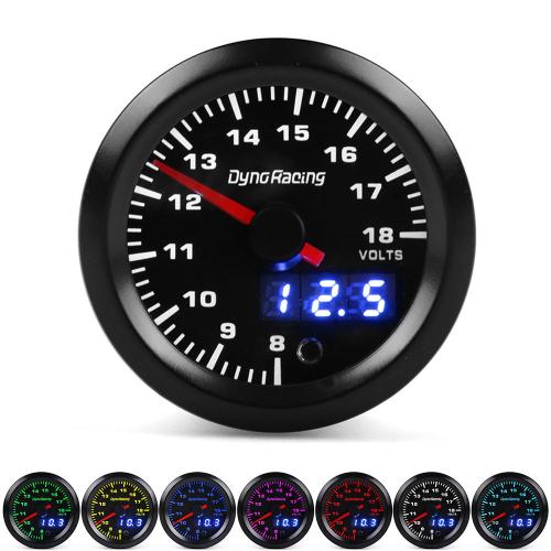 2inch 52mm 7 Color Backlight Car Pointer Volt Meter Voltmeter Voltage Gauge 8-18V