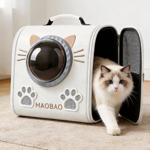 PU Leather Space Capsule Pet Backpack portable & breathable PC