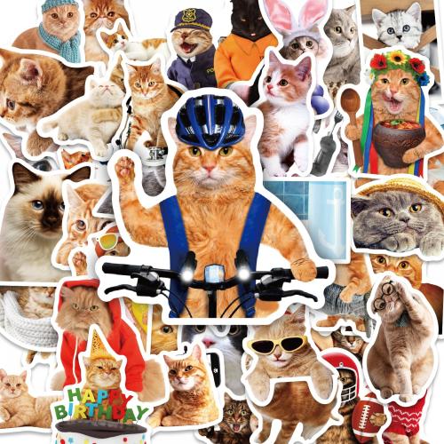 Paper Decorative Sticker, printed, Cats,  Set