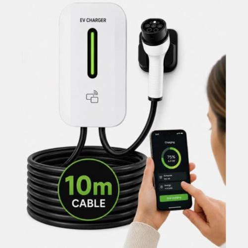 7kW Smart EV Charger Type 2 10m Cable App Controlled Home Charger UK 32A