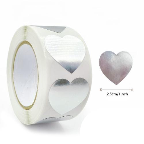 Paper & PVC Sealing Sticker, silver,  PC