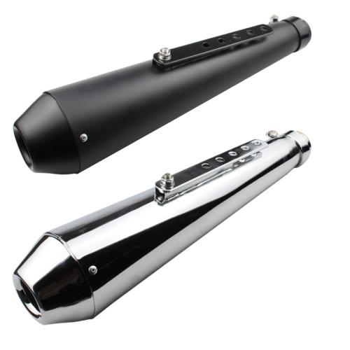 2x Universal Motorcycle Muffler Exhaust Pipe Slip Silencer For Cafe Racer Bobber