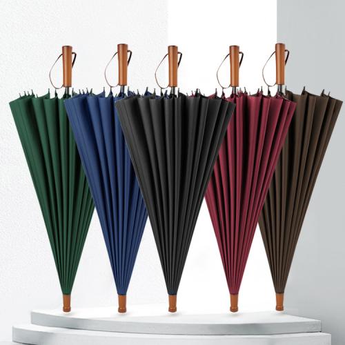 Fiber & Iron & Pongee Long Handle Umbrella PC