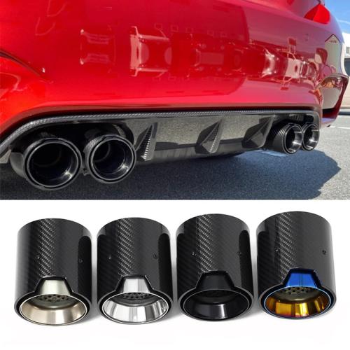 4x Carbon Fiber Exhaust Trims Tailpipes Fits BMW M2 F87 M3 F80 M4 F82 F83