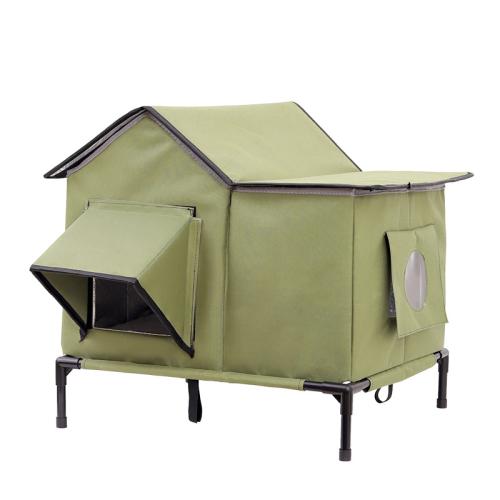 Oxford foldable Pet Bed detachable & waterproof & thermal Aluminum Foil & Plush army green PC