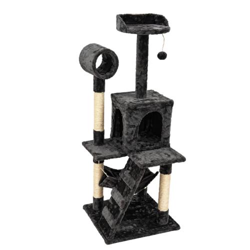 Sisal Hemp & Flannelette & Wood Multifunction Cat Tree PC