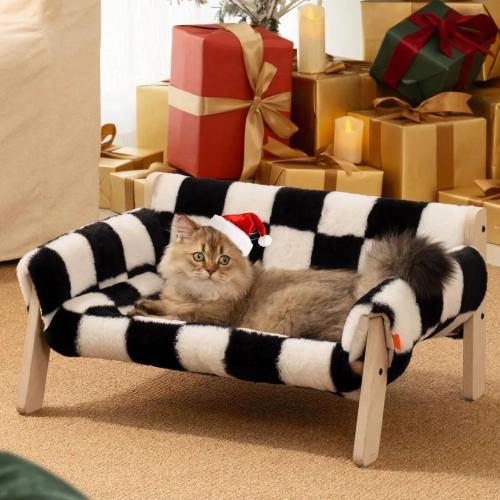 Plush & Wood detachable and washable & Soft Pet Bed thermal PC