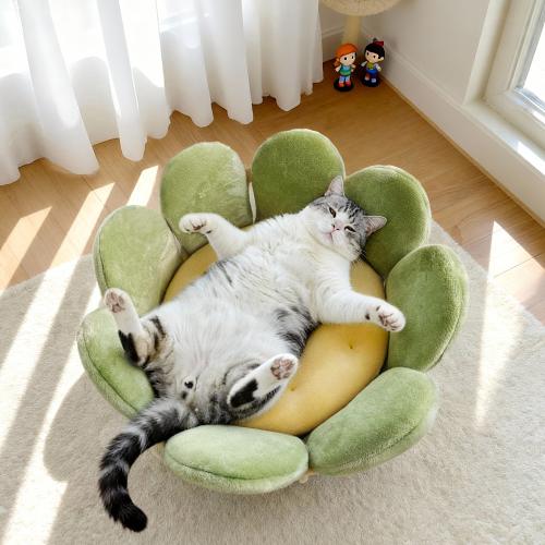 Plush detachable and washable & Soft Pet Bed & thermal floral PC