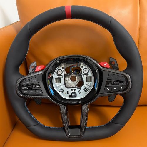 For BMW G20 G30 G38 G80 G82 M3 F80 M4 Paddle Leather Heated Steering Wheel
