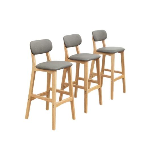 Solid Wood Bar Stool durable Technical Farbic & Waxed Leather Lot
