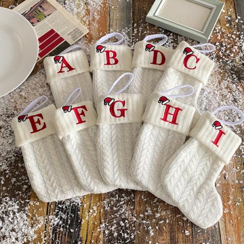 Tricoté Chaussettes de décoration de Noël modèle différent pour le choix Blanc pièce