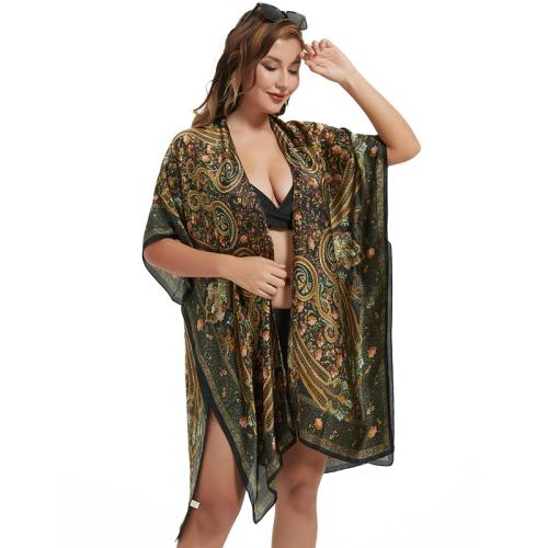Polyester Zwemmen Cover Ups Afgedrukt Zwarte stuk