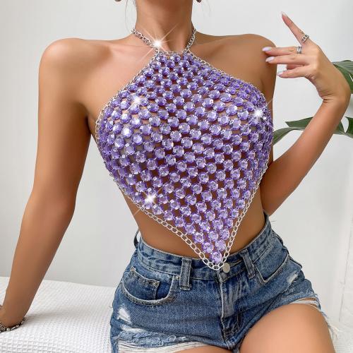 Acrylic Acid Camisole backless & hollow purple : PC