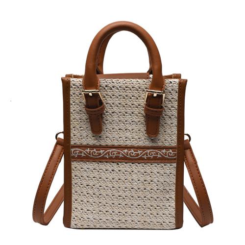 Paja & Cuero de la PU Bolso, más colores para elegir, trozo