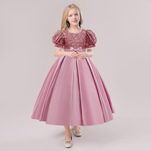 Gauze & Polyester Girl One-piece Dress with sequin PC