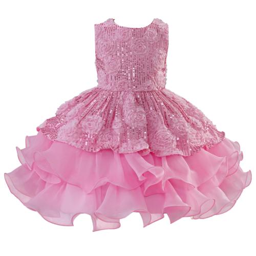 Polyester Princess & Ball Gown Girl One-piece Dress Sequin PC