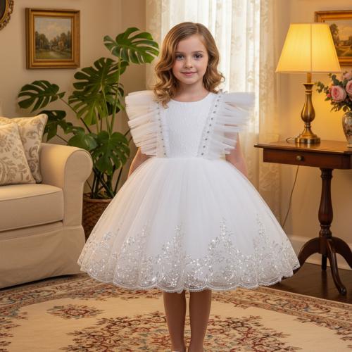 Polyester Princess & Ball Gown Girl One-piece Dress PC