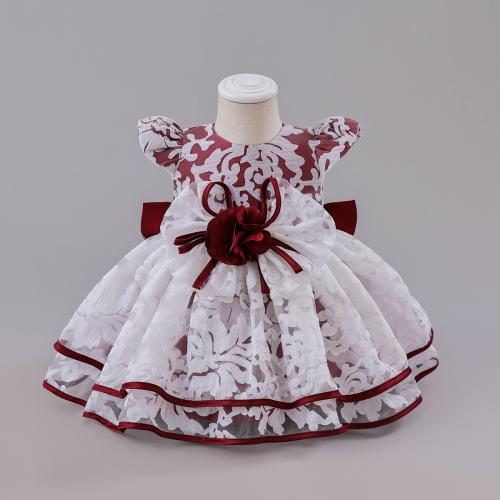 Polyester Slim & Princess Girl One-piece Dress PC
