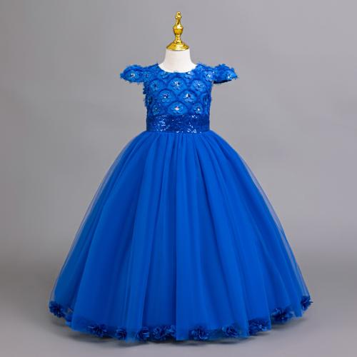 Gauze & Polyester & Cotton Slim & Princess & Ball Gown Girl One-piece Dress embroidered PC