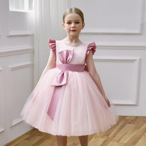 Children Flying Sleeve Poncho Veil Skirt Children Wedding Dress Performance Dress