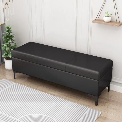 Scratch-Resistant Fabric & Solid Wood Multifunction Storage Stool Metal & Sponge Solid PC