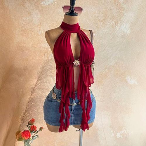 Polyester Camisole backless Solid PC