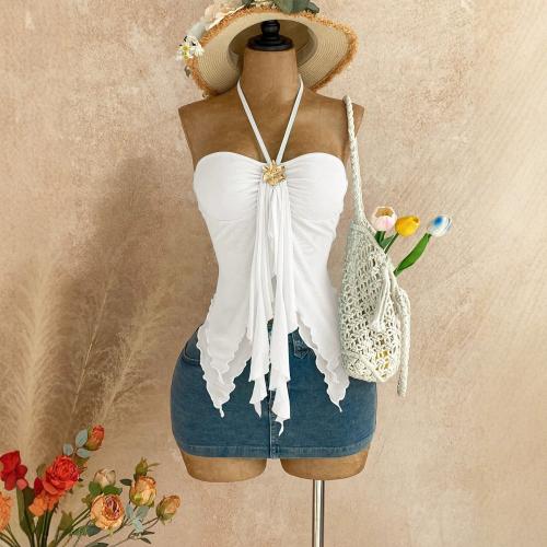 Spandex & Polyester Camisole backless Solid PC