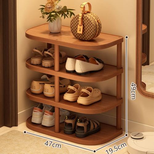 Pine & Fiberboard met gemiddelde dichtheid Schoenen Rack Organizer Donkerbruin stuk