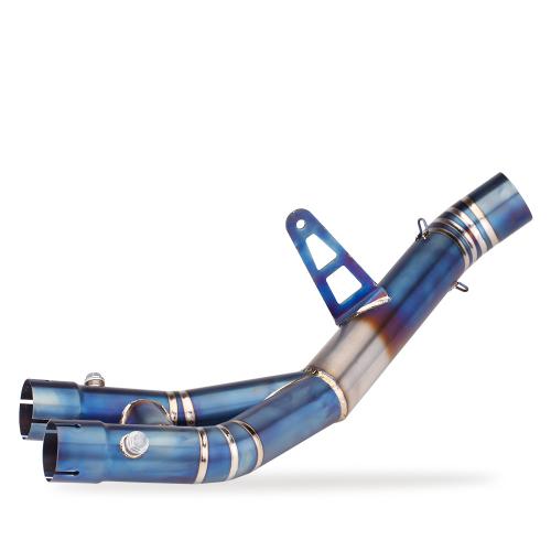 For Yamaha R1 Titanium Mid Pipe Exhaust Side Single Exit Dual Outlet Midpipe