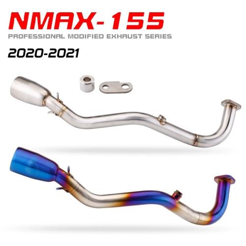 For Yamaha NMAX-155 Burnt Blue Stainless Header & Carbon Square Slip-On