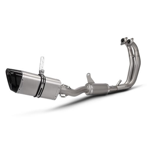 For Aprilia RS457 Full Exhaust Header & Slip-On Muffler w/ Dual O2 Bungs