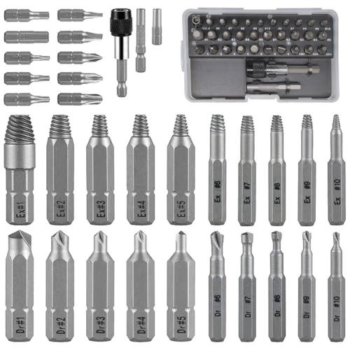 Ratcheting Screw Extractor Set – Stripped & Broken Screw Remover Kit