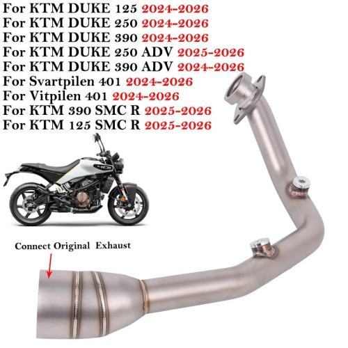 For KTM DUKE 390/250/125/ADV/SMC R Stainless Header & Mid Pipe