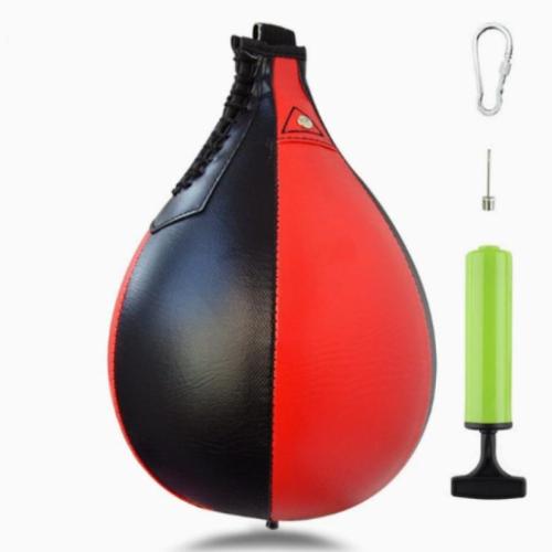 Cuero de la PU Pelota de entrenamiento de boxeo, rojo y negro, trozo