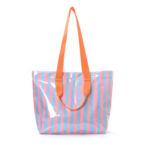 PVC & Polyester Shoulder Bag durable & large capacity striped PC
