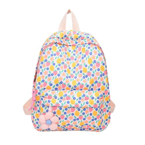 Oxford Backpack durable & for children & breathable floral pink PC
