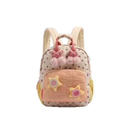 Canvas Backpack durable & embroidered & for children & breathable floral PC