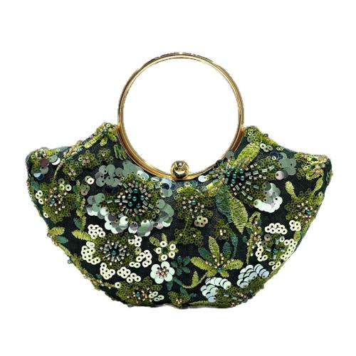 Polyester Clutch Bag with chain & circular ring Sequin PC
