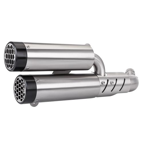 For Vespa GTS300 2008-2020 Mid Pipe & Dual Slip-On Exhaust Mount Bolt-On