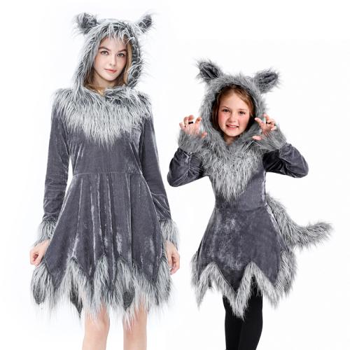 Polyester Kinderen Halloween Cosplay Kostuum Grijs stuk