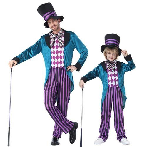 Gebreide stof & Pluche & Satijn & Polyester Kinderen Goochelaar Kostuum Afgedrukt Instellen