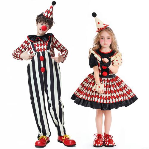 Polyester Kinderen Clown Kostuum Afgedrukt Instellen