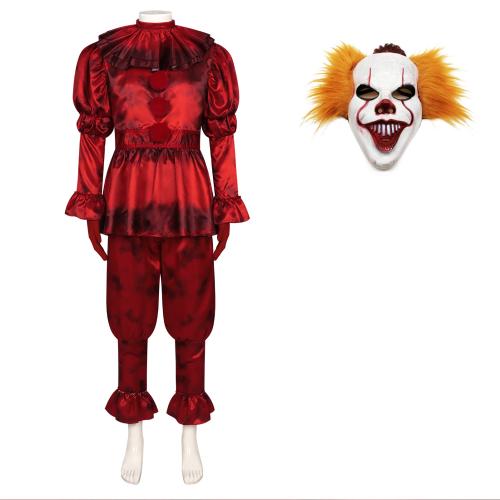 Polyester Mannen Clown Kostuum Polyester Rode Instellen