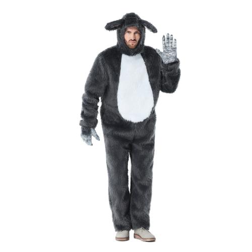 Acryl & Polyester Mannen Halloween Cosplay Kostuum Hood & Teddy Grijs : stuk