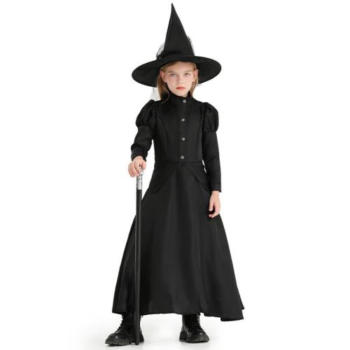 Lycra & Polyester Children Wizard Kostuum Jurk & Hsa Zwarte Instellen