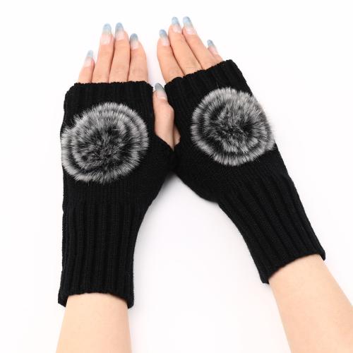 Acryl Vrouwen half vinger handschoen Gebreide meer kleuren naar keuze : Paar