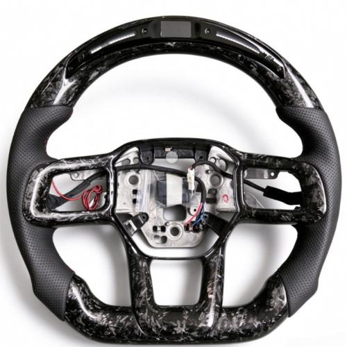 LED Forged Carbon Fiber Steering Wheel for Ford Mustang GT 2024-2026 with Heated